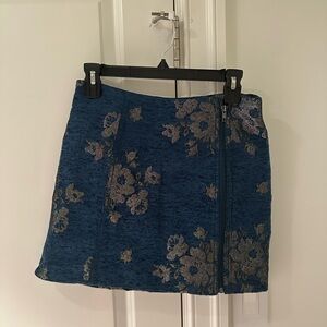 Free People Blue Embellished Mini Skirt